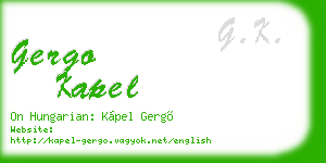 gergo kapel business card