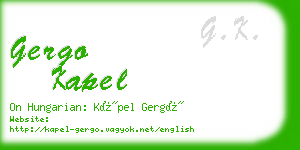 gergo kapel business card